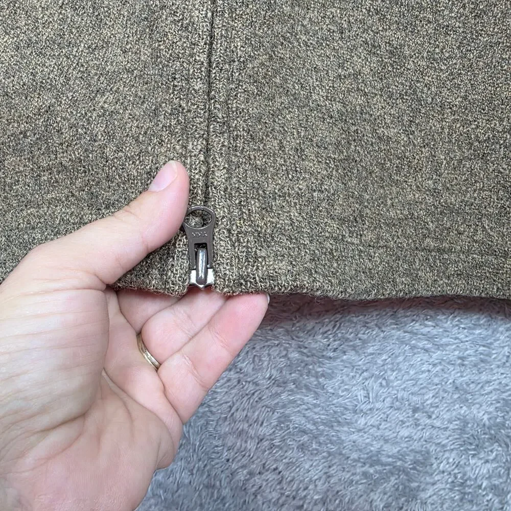 Woolrich Full Zip Wool Suede Quilted Trim Vest Size XL